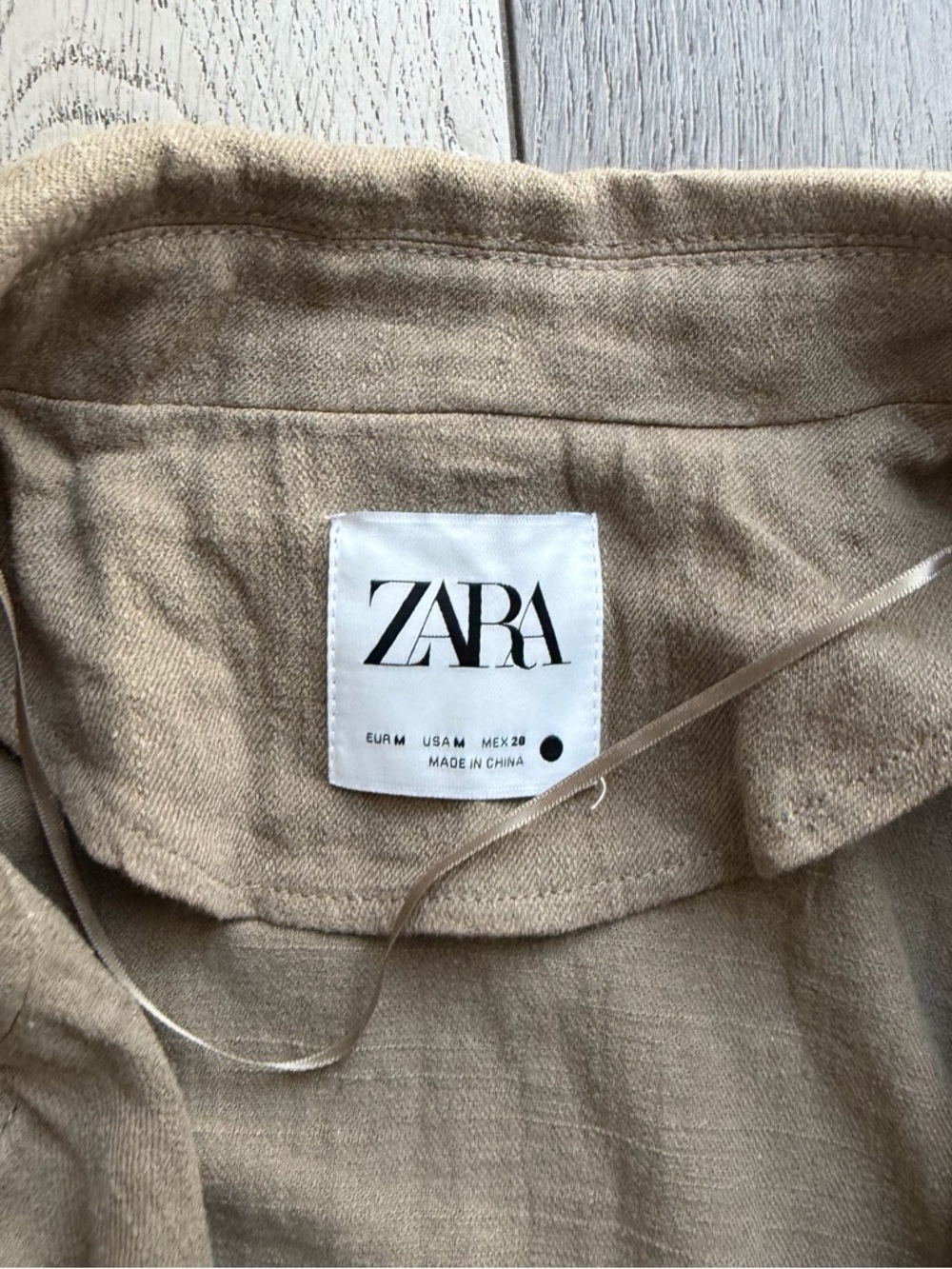 Zara Womens Linen Khaki Long Trench Coat - Picture 3 of 6